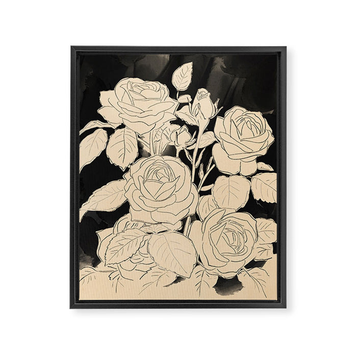 White Roses 3 Framed Canvas Print Gallery Image 1
