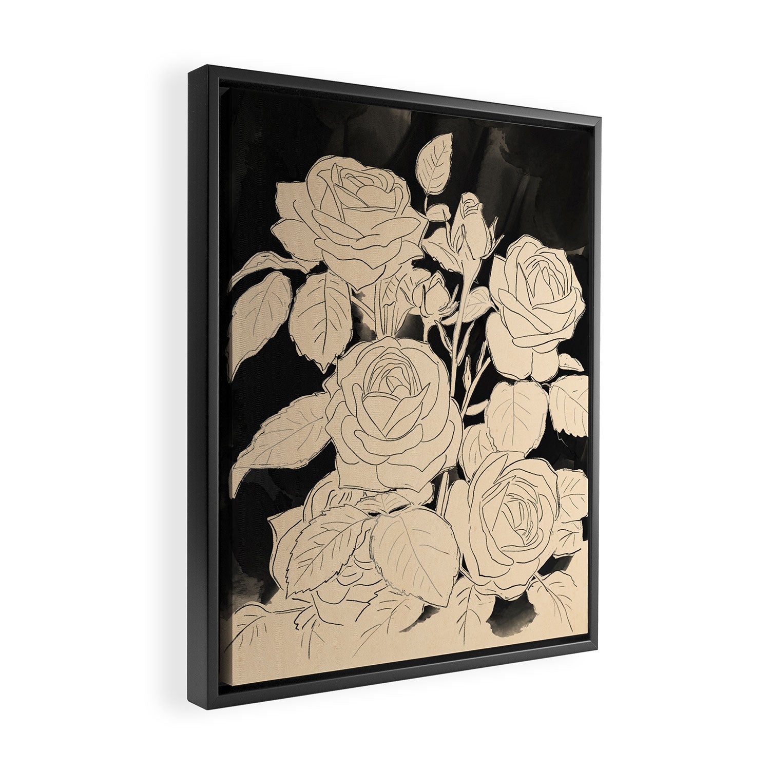 White Roses 3 Framed Canvas Print Gallery Image 2