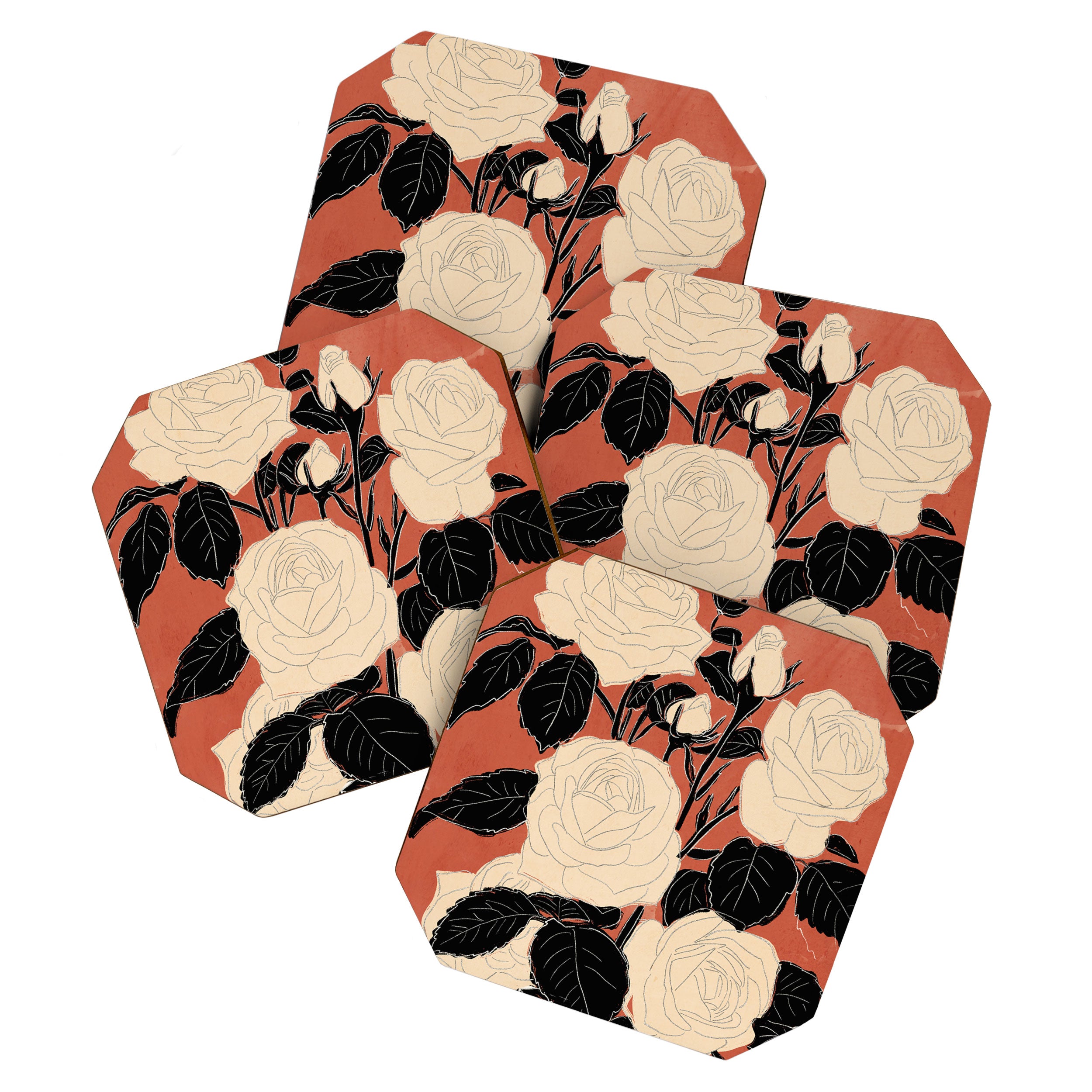 White Roses 4 Coaster Gallery Image 1
