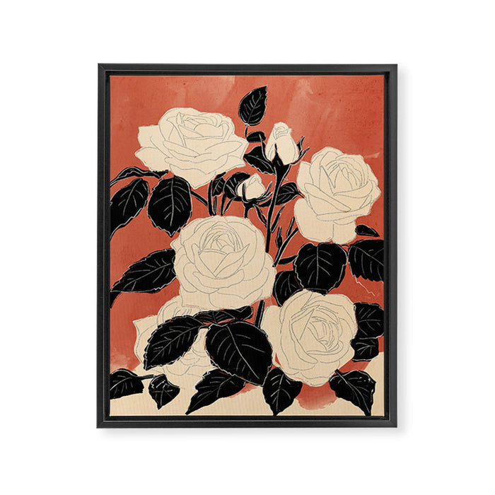 White Roses 4 Framed Canvas Print Gallery Image 1