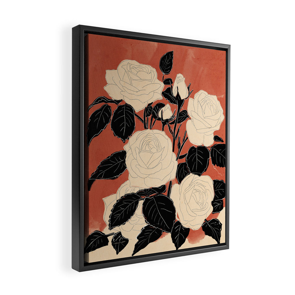 White Roses 4 Framed Canvas Print Gallery Image 2