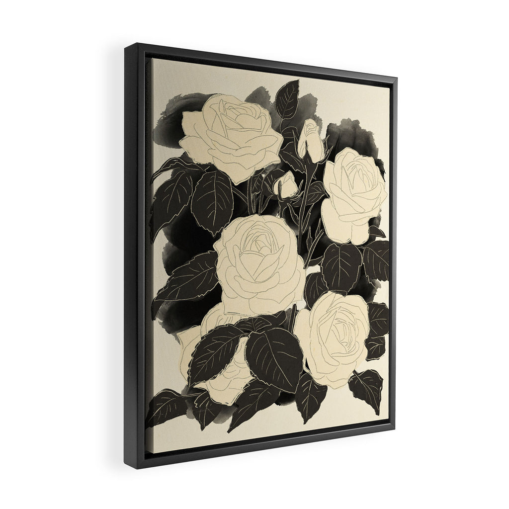 White Roses 5 Framed Canvas Print Gallery Image 2