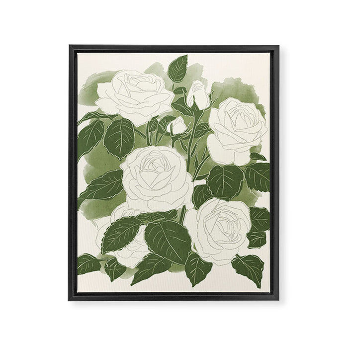 White Roses 6 Framed Canvas Print Gallery Image 1