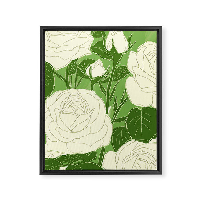 White Roses 8 Framed Canvas Print Gallery Image 1