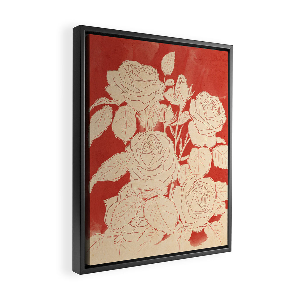 White Roses  Framed Canvas Print Gallery Image 2