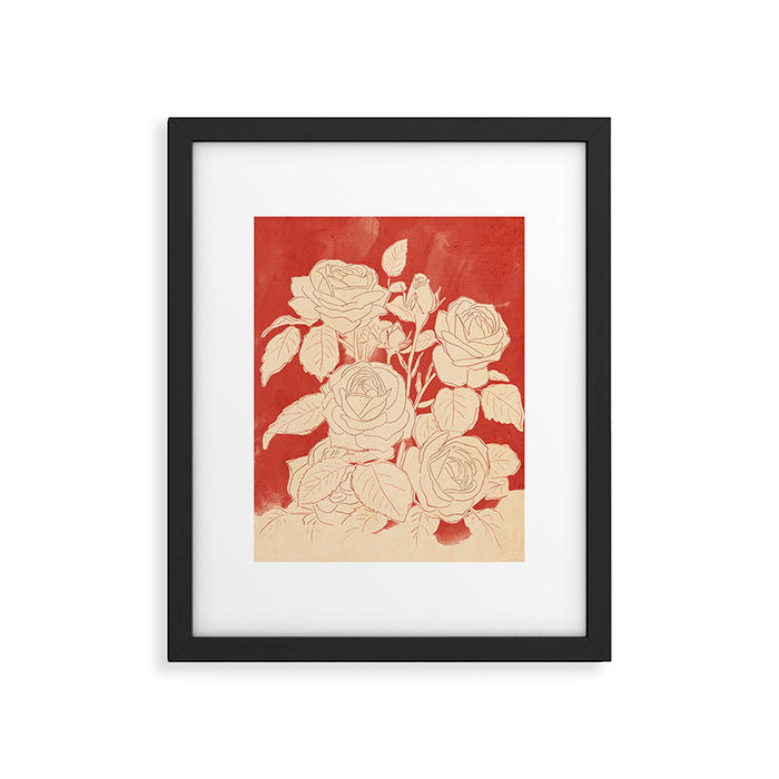 White Roses  Framed Art Print Gallery Image 1