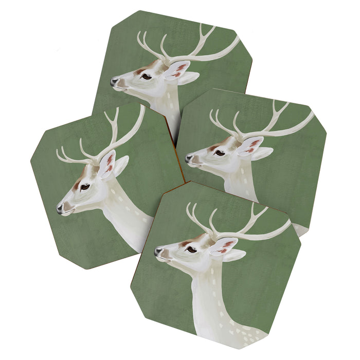 White Stag I Coaster Gallery Image 1