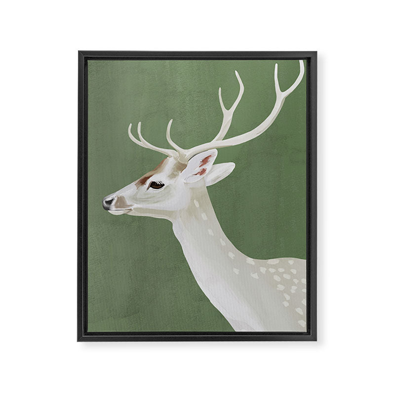 White Stag I Framed Canvas Print Gallery Image 6