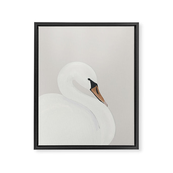 White Swan Framed Canvas Print Gallery Image 1