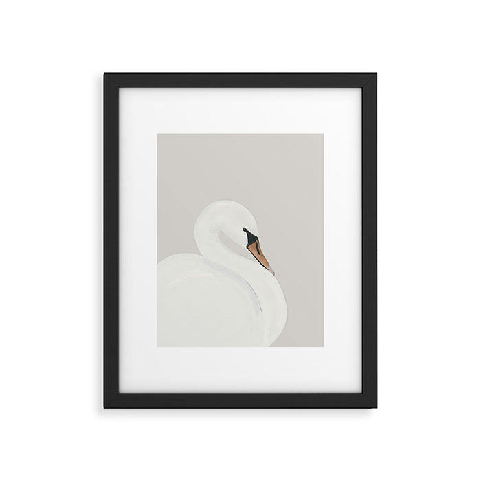 White Swan Framed Art Print Gallery Image 1