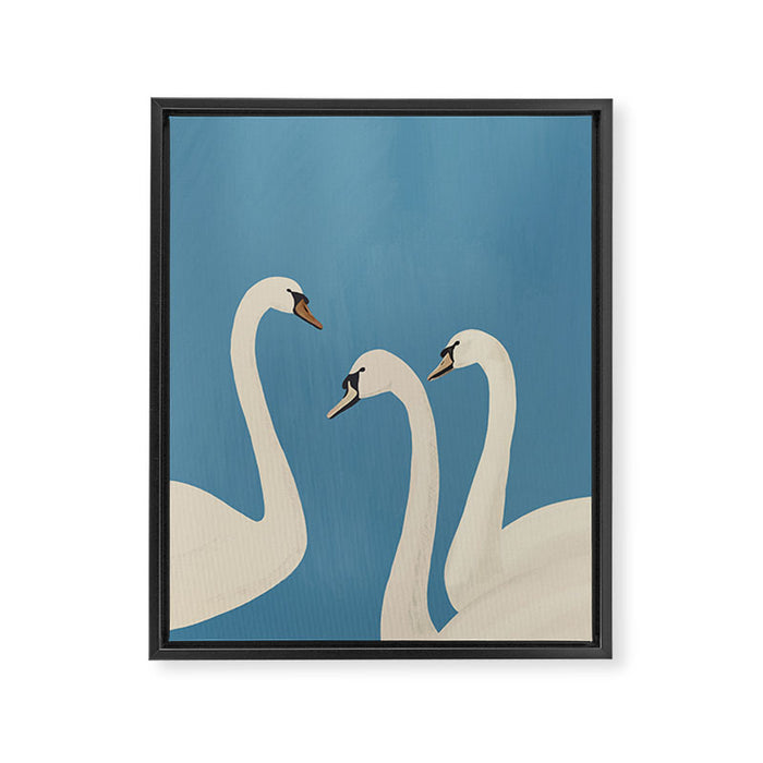White Swans 3 Framed Canvas Print Gallery Image 1