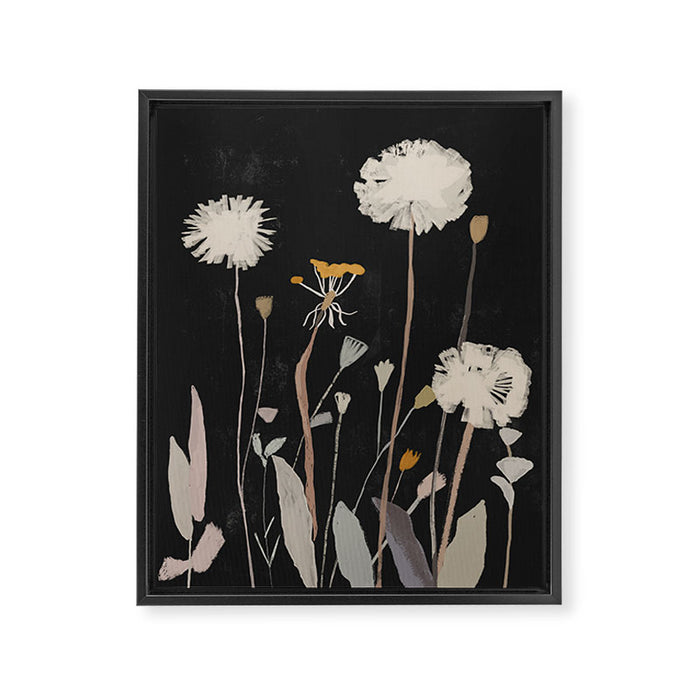 Wildflowers and Dandelions Framed Canvas Print Gallery Image 1