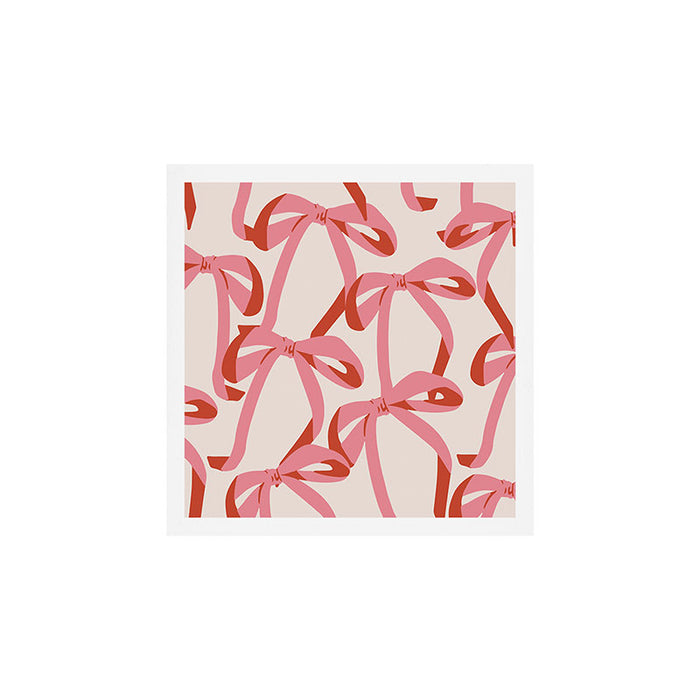 Pink Champagne Coquette Bows Art Print Gallery Image 1