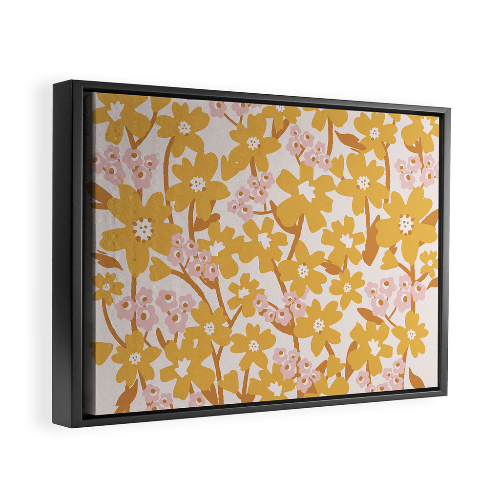 Wildflowers in Turmeric Framed Canvas Print Gallery Image 2