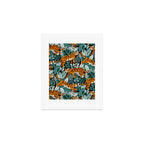 Bengal Tiger Teal Jungle Art Print Gallery Image 1