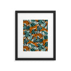 Bengal Tiger Teal Jungle Framed Art Print Gallery Image 6