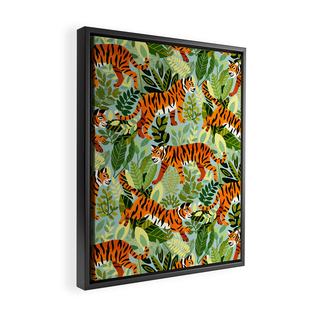 Bright Bengal Tiger Jungle Framed Canvas Print Gallery Image 2
