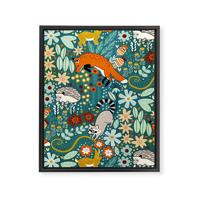 Woodland Pattern Framed Canvas Print Gallery Image 1