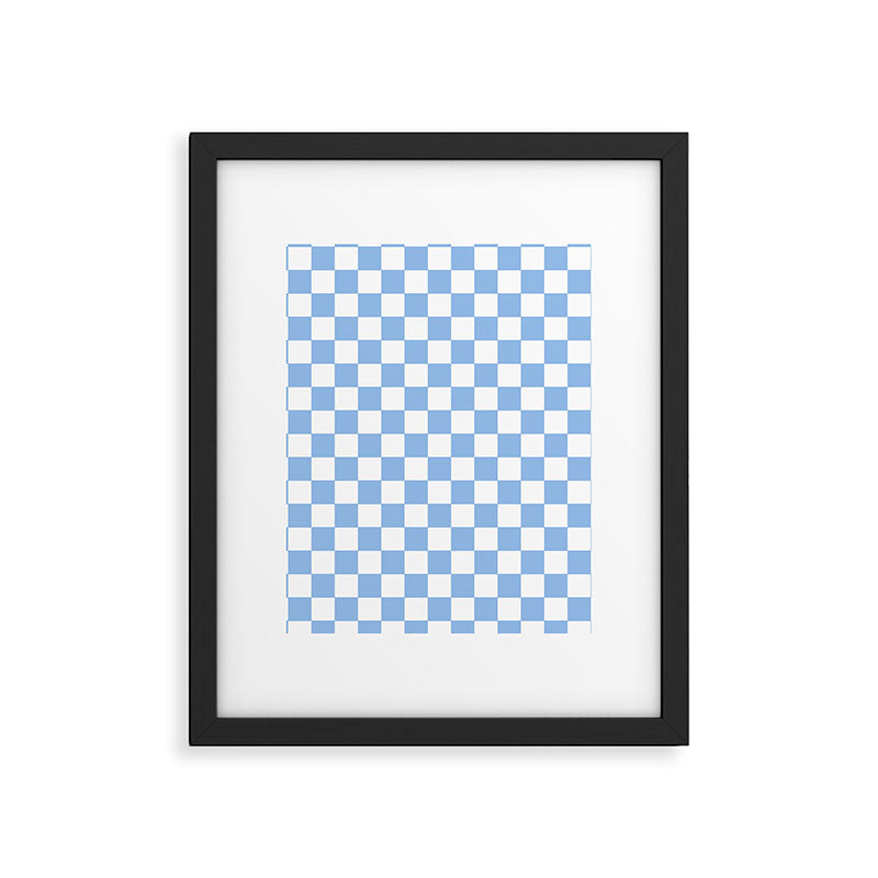 Checkerboard Light Blue Framed Art Print Gallery Image 4