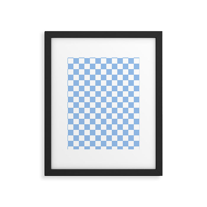 Checkerboard Light Blue Framed Art Print Gallery Image 1