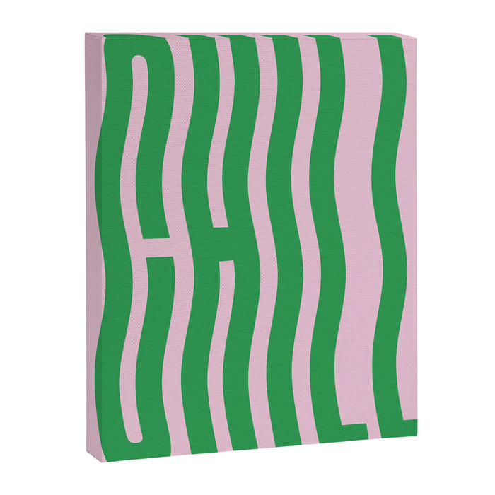 Chill Pink and Green Wavey Canvas Print Gallery Image 1