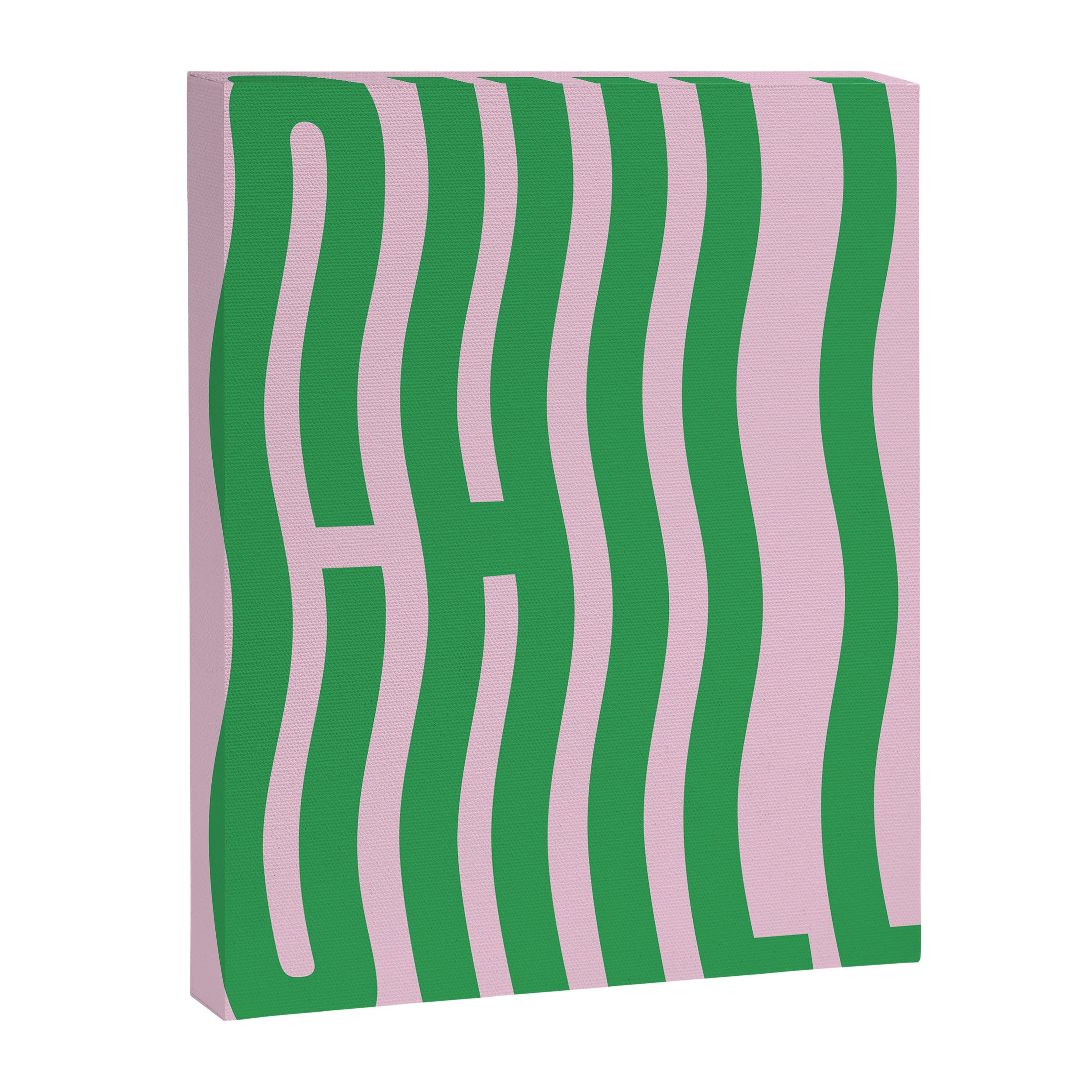 Chill Pink and Green Wavey Canvas Print Gallery Image 6