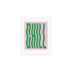 Chill Pink and Green Wavey Art Print Gallery Image 1
