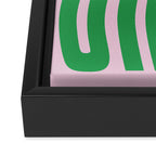 Chill Pink and Green Wavey Framed Canvas Print Gallery Image 3