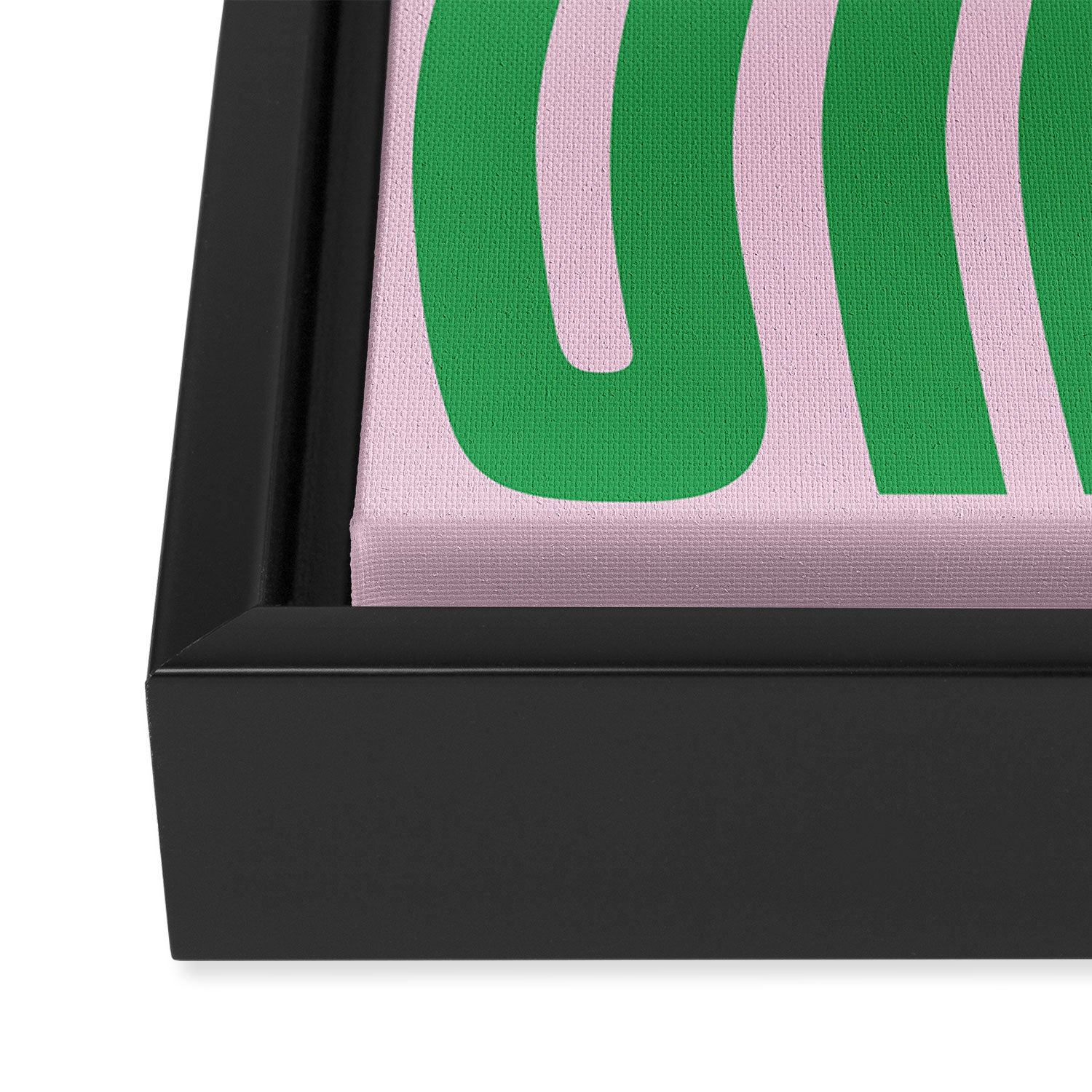 Chill Pink and Green Wavey Framed Canvas Print Gallery Image 3