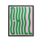 Chill Pink and Green Wavey Framed Canvas Print Gallery Image 6