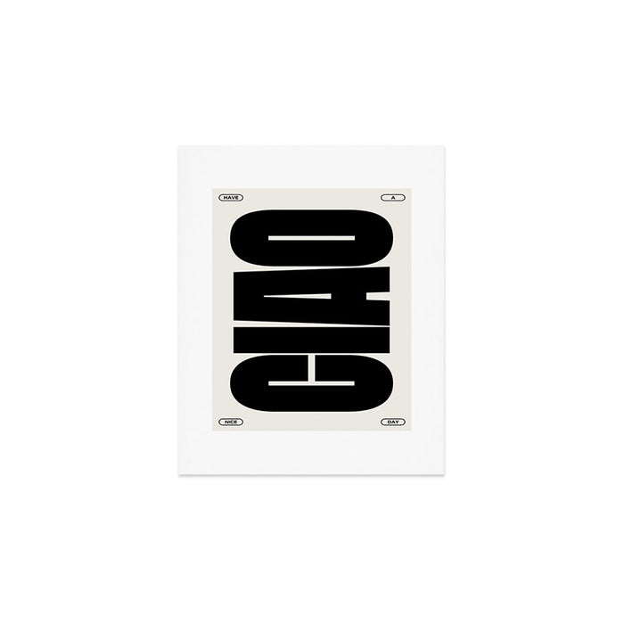 Ciao Poster Black Art Print Gallery Image 1