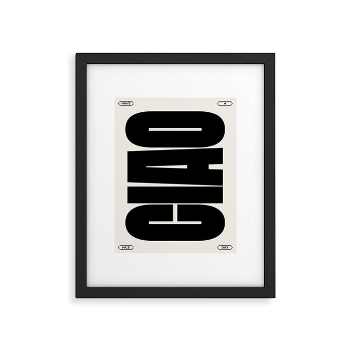 Ciao Poster Black Framed Art Print Gallery Image 1