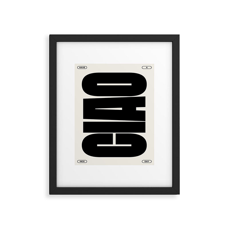 Ciao Poster Black Framed Art Print Gallery Image 5