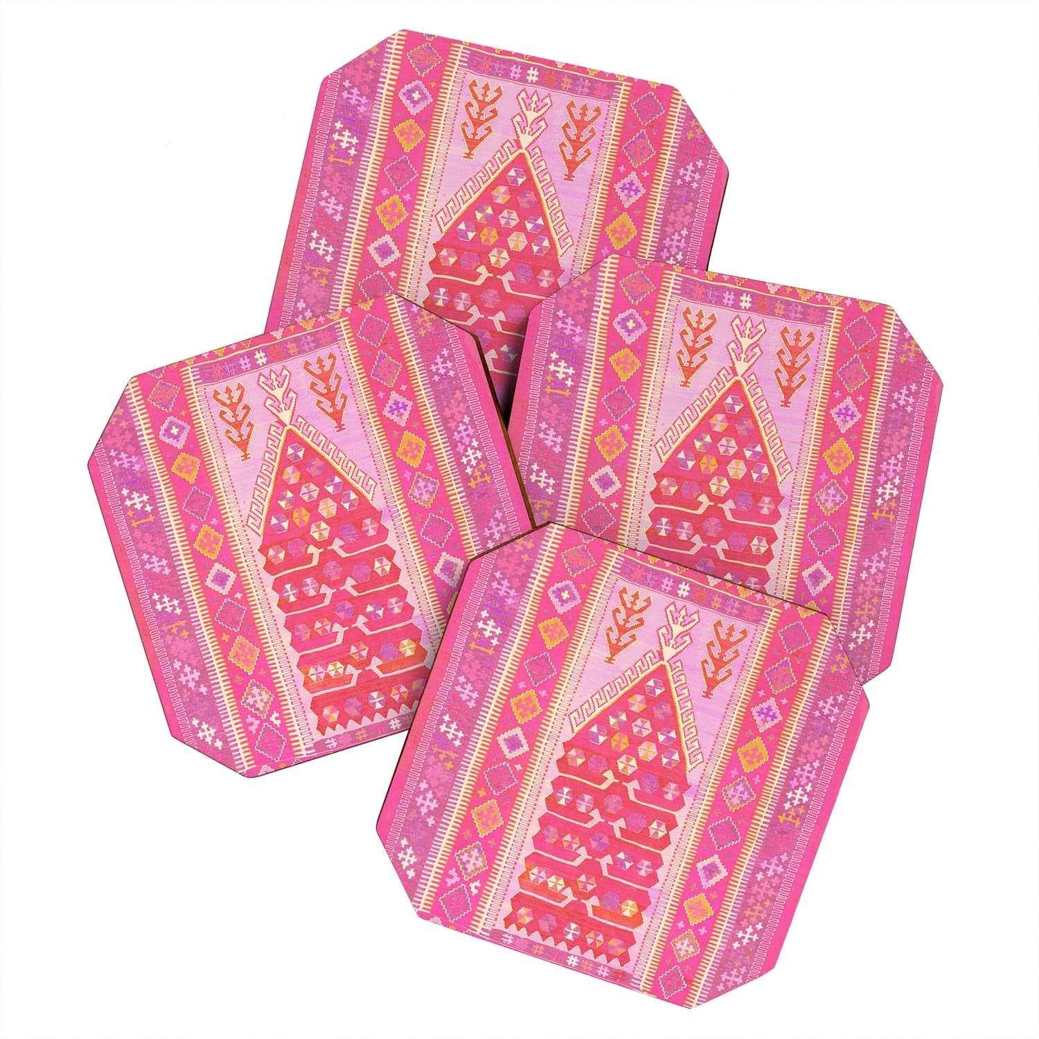 Persian Rug Shades of Pink Coaster Gallery Image 1