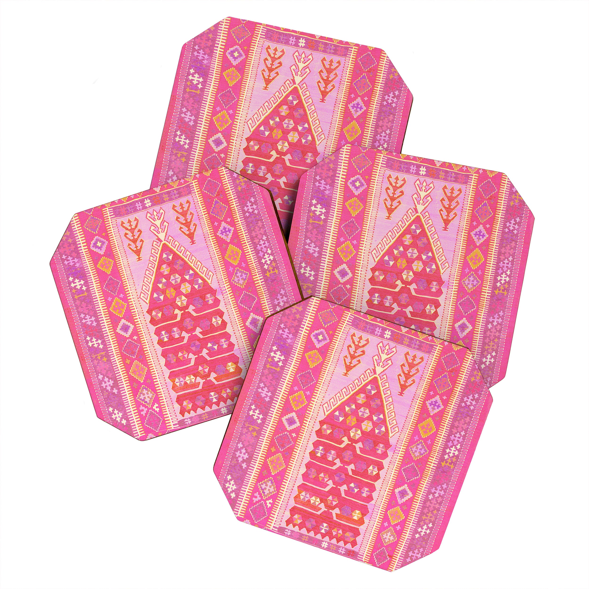 Persian Rug Shades of Pink Coaster Gallery Image 1