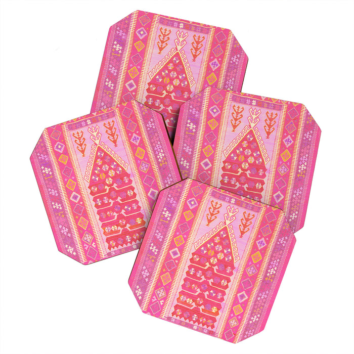 Persian Rug Shades of Pink Coaster Gallery Image 1