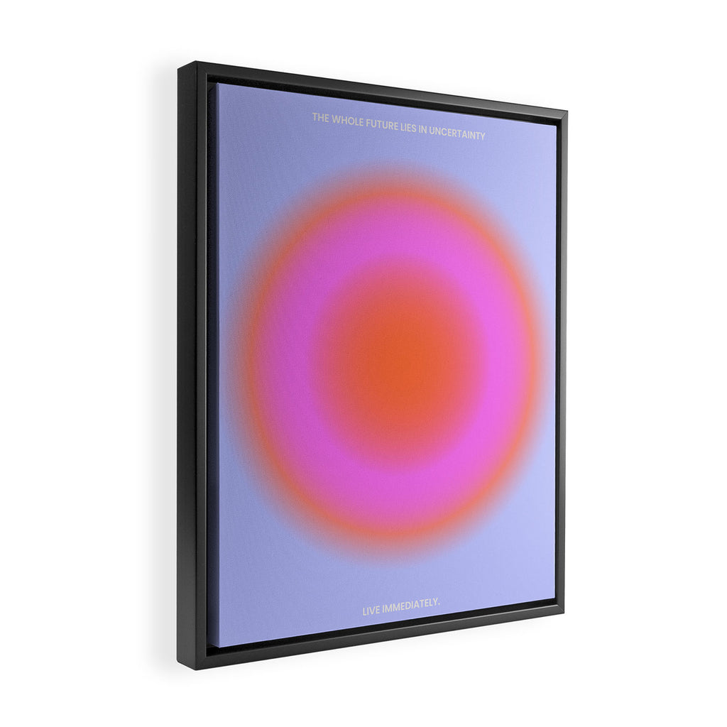 The Whole Future Lies In Uncertainty Poster Framed Canvas Print Gallery Image 2