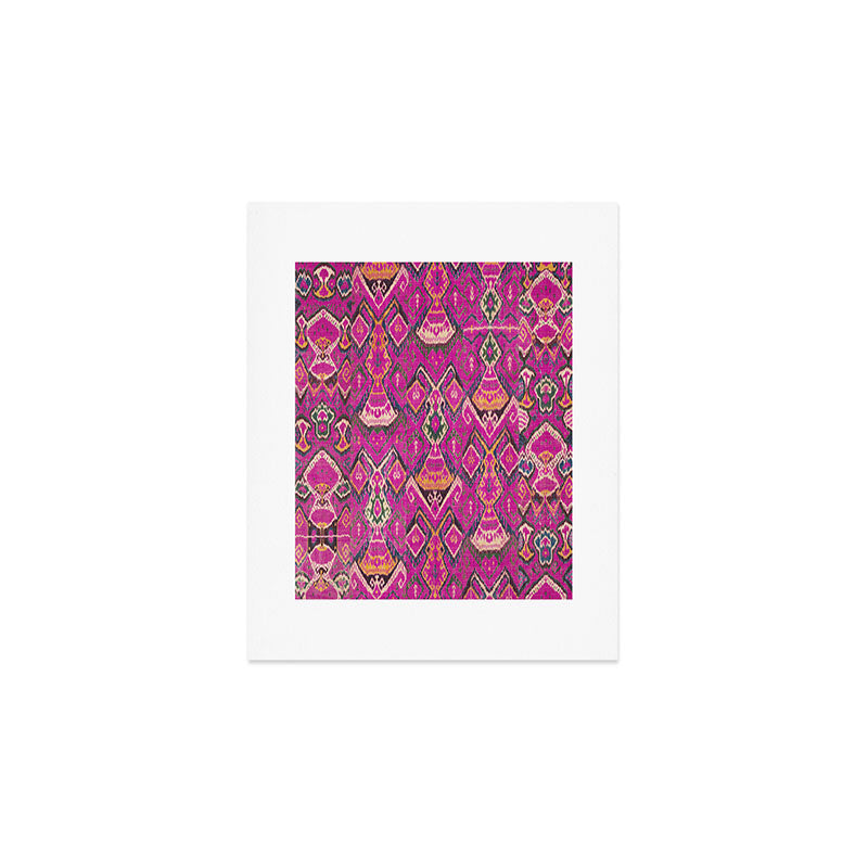 Uzbekistan Rug Deep Pink Art Print Gallery Image 1