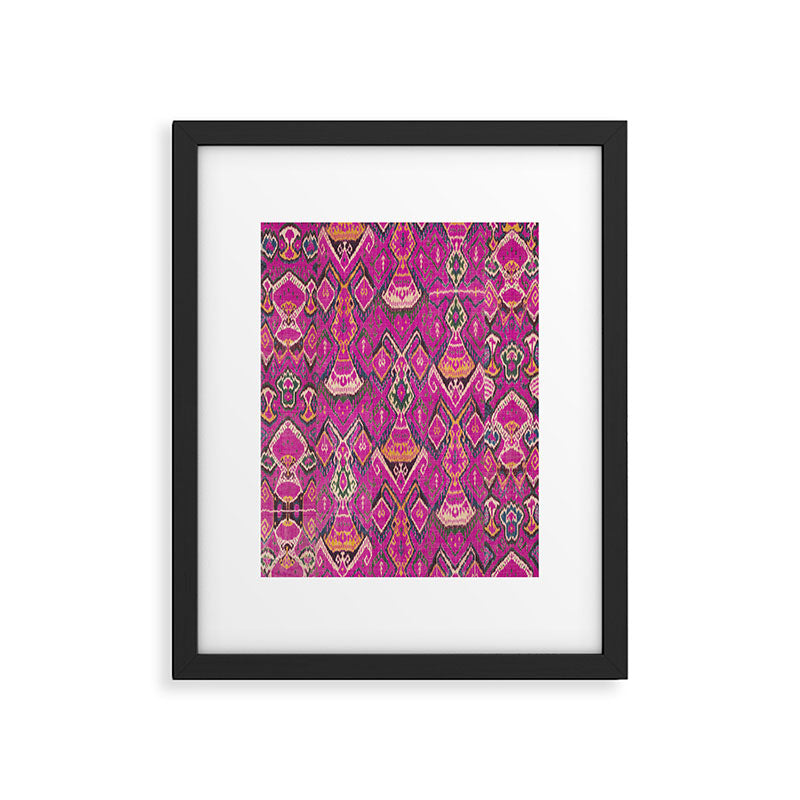 Uzbekistan Rug Deep Pink Framed Art Print Gallery Image 5