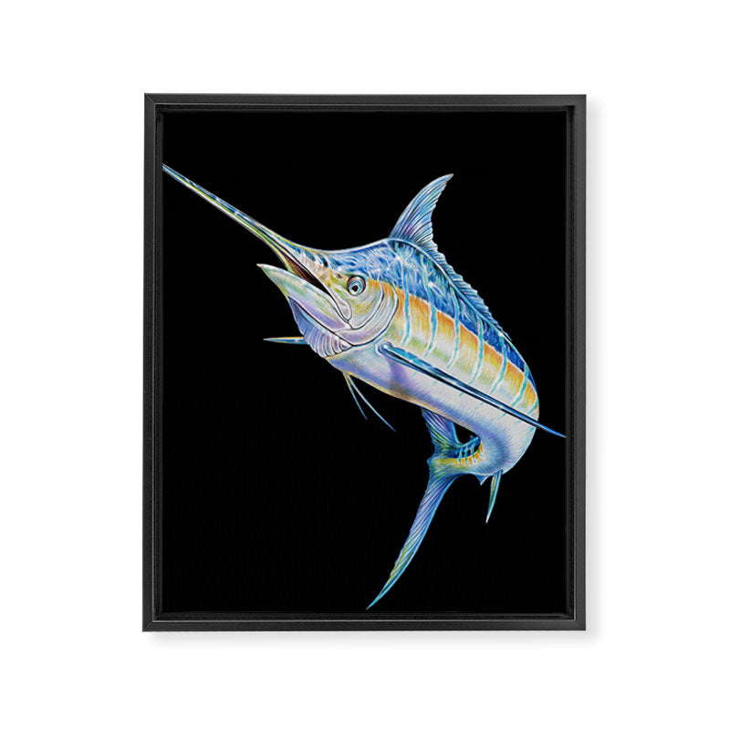 Blue Marlin Framed Canvas Print Gallery Image 8