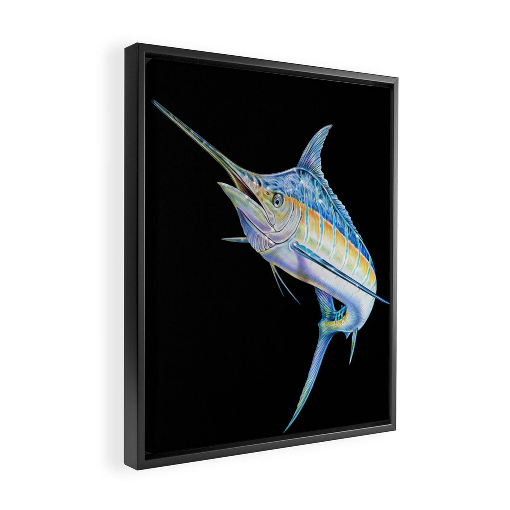 Blue Marlin Framed Canvas Print Gallery Image 2