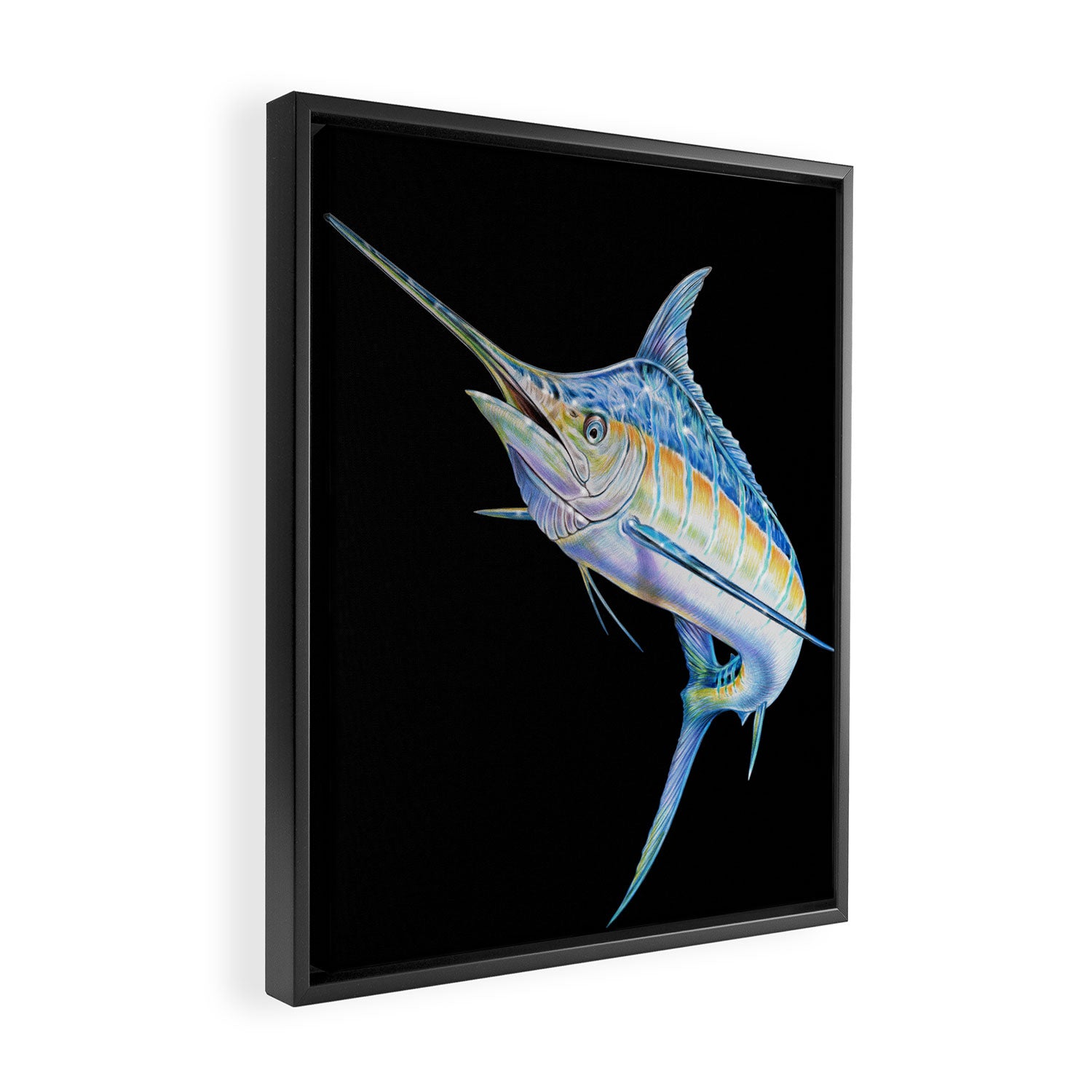 Blue Marlin Framed Canvas Print Gallery Image 2