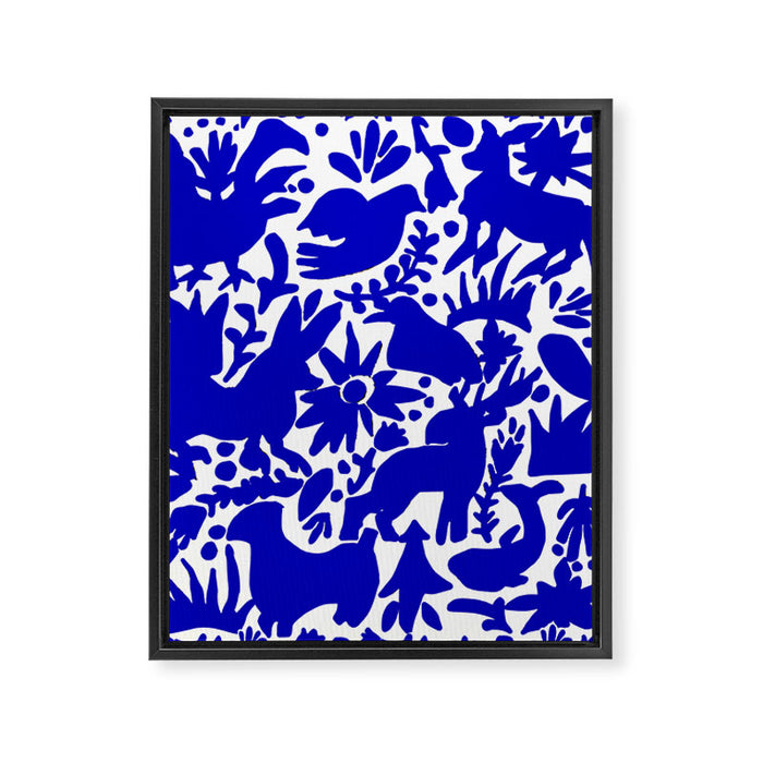 Blue Otomi  Framed Canvas Print Gallery Image 1