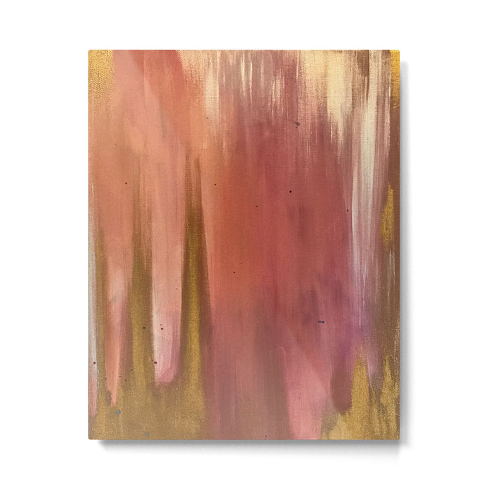 Blush with Gold Abstract Metal Print Gallery Image 1