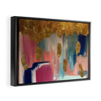 Gold Leaf & Indigo Blue Abstract Framed Canvas Print Gallery Image 6