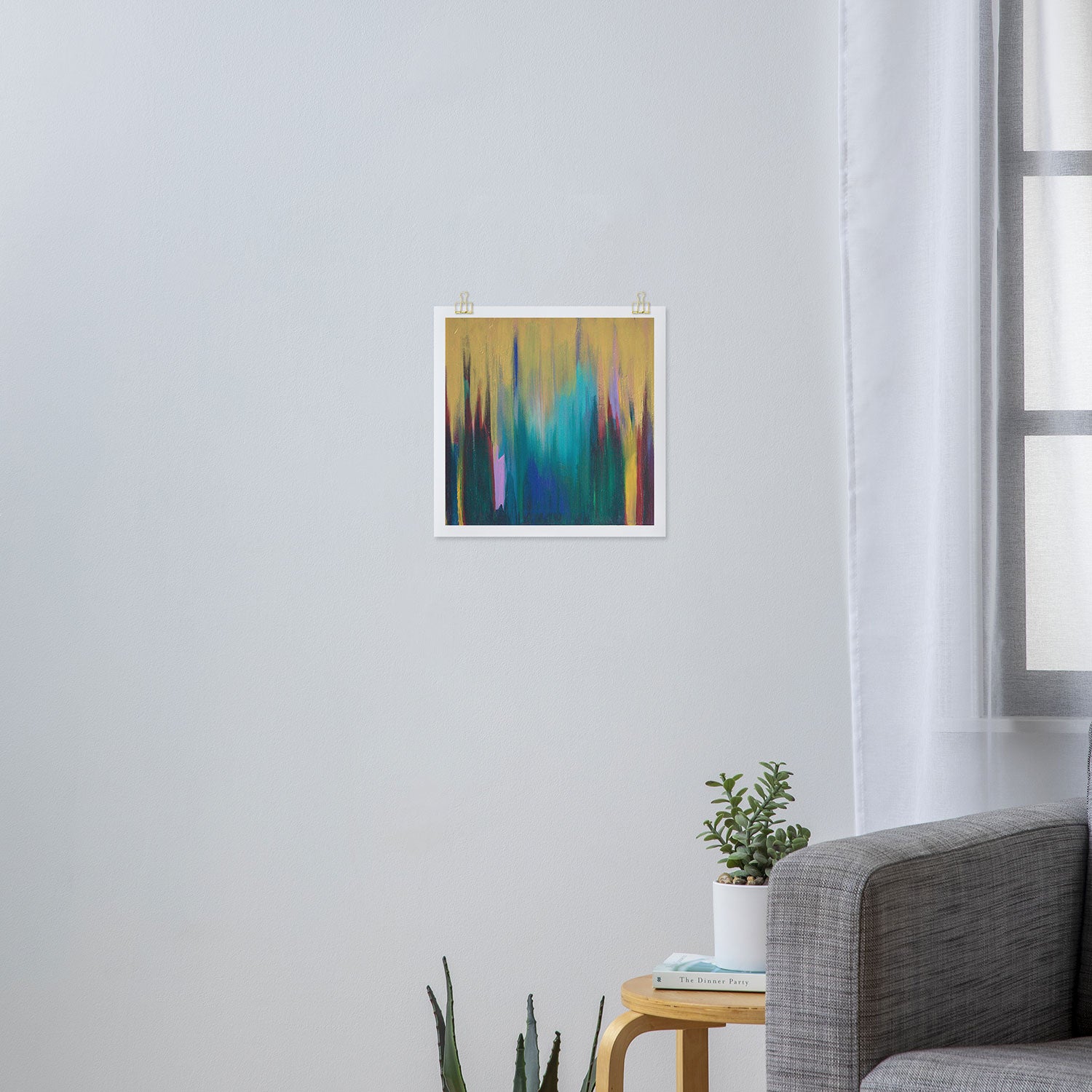 Green & Gold Abstract Art Print Gallery Image 3