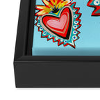 Hearts in Blue  Framed Canvas Print Gallery Image 3