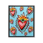 Hearts in Blue  Framed Canvas Print Gallery Image 8
