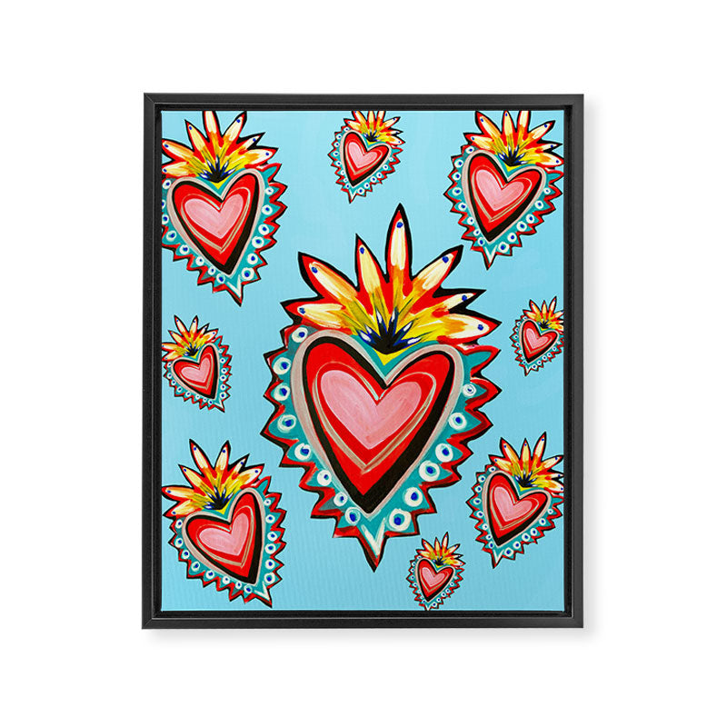 Hearts in Blue  Framed Canvas Print Gallery Image 8
