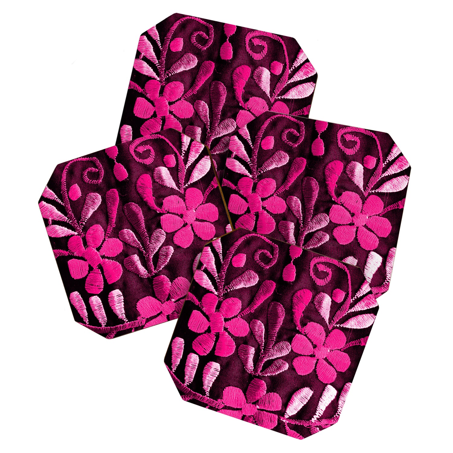 Hot Pink Mexican Flowers Coaster Gallery Image 1